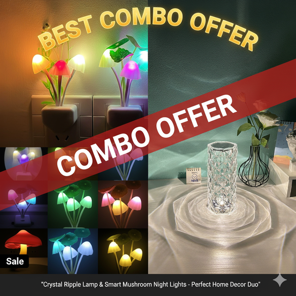 Best Combo Offer: Diamond Crystal Lamp & Mushroom LED Night Light