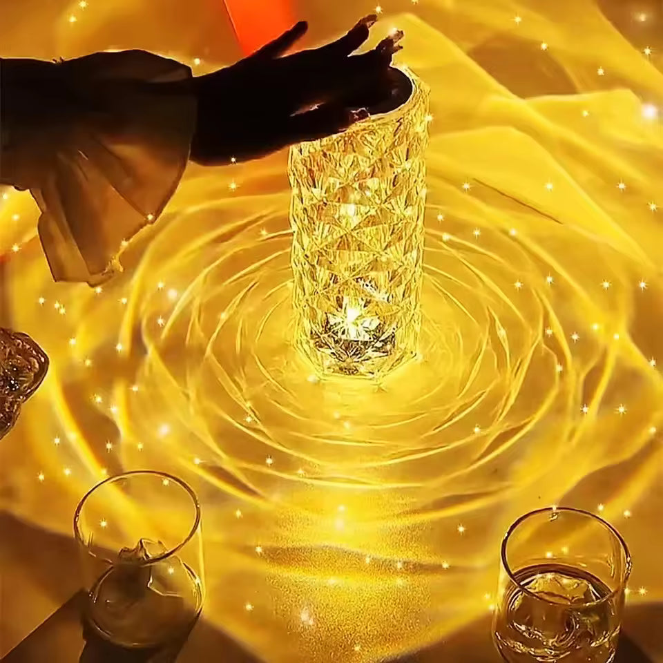 Rose Rays™ Crystal Diamond Table Lamp - 16 Colors