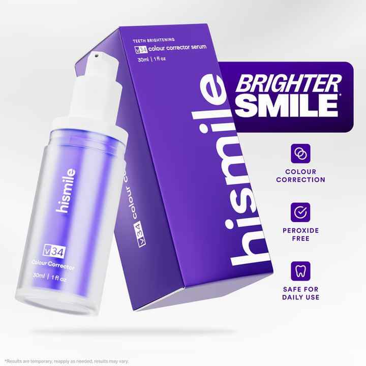 HiSmile V34 Colour Corrector Serum – Instant Teeth Whitening (Made in Australia)