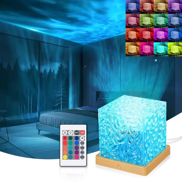 Ocean Wave Aurora Projector Light (16 Colors) – With Remote