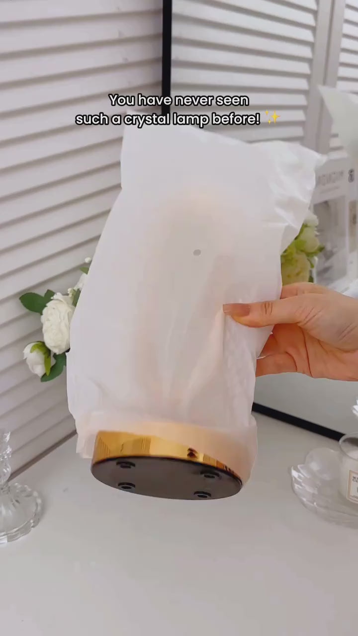 Luxury Oval Crystal Table Lamp with (3 Colors Mode) - Rechargeable